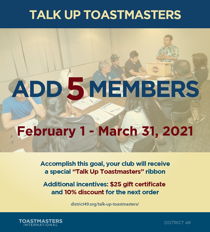 Talk up toastmasters